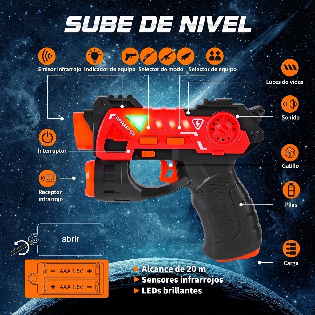 Squadra Strike 4: Laser Tag Infrarrojo para Jugar en Equipo